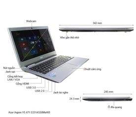 Laptop Acer Aspire E5 471 i3 4005U/4G/500G/Win8.1
